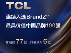 TCL连续三年入选BrandZ最具价值中国品牌100强，排名跃升6位